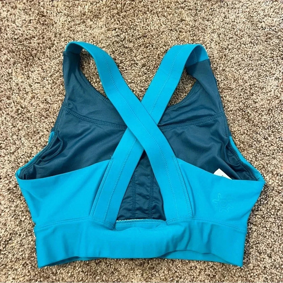UV SKINZ‎ active Swim Top Bra Women's Size Small Padded Cups Blue Teal UPF 50 - Picture 13 of 15